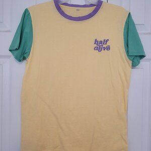 Hal Alive yellow color block t-shirt
